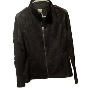 Mono B Polyester/Spandex Full Zip Lightweight Active Jacket, Women’s L, Black